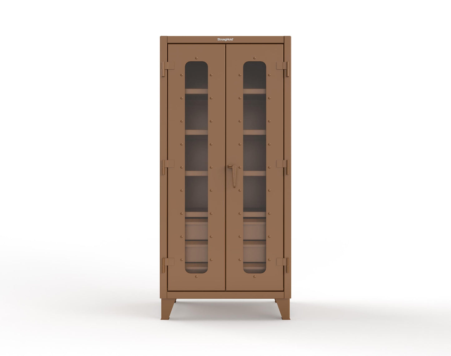 Extreme Duty 12 GA Clear View Cabinet with 6 Half-Width Drawers, 4 Shelves - 36 In. W x 24 In. D x 78 In. H - 36-LD-244-6/5DB-8008