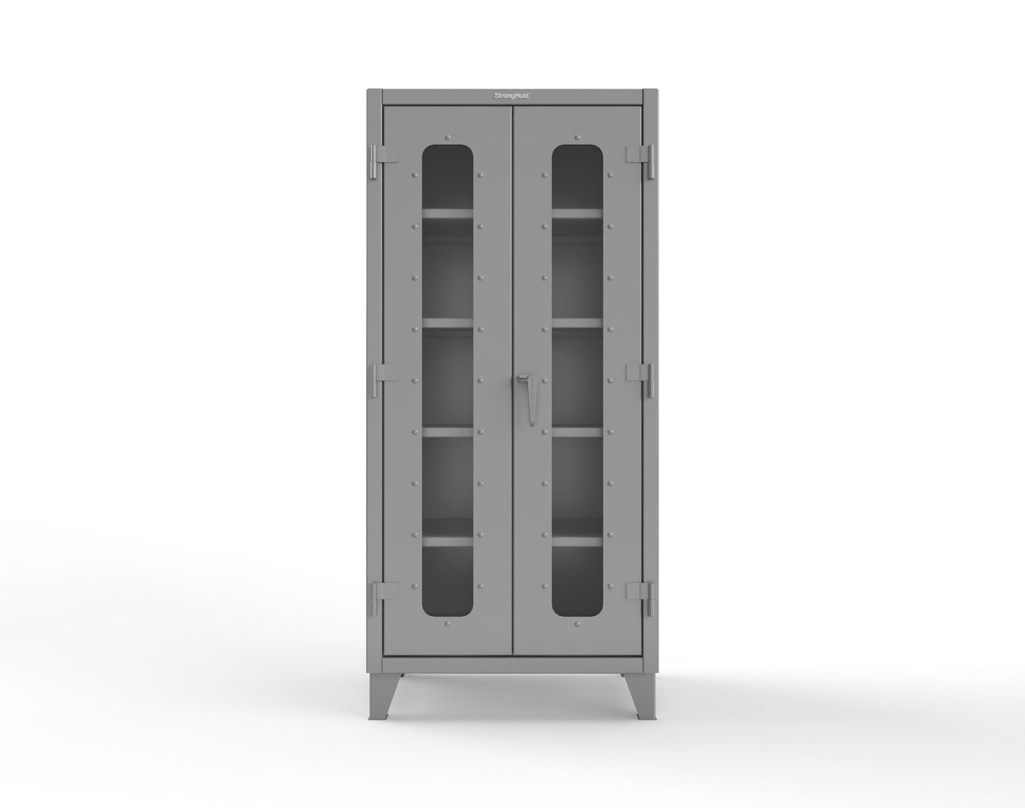 Extreme Duty 12 GA Scratch Resistant Clearview Cabinet with 4 Shelves - 36 In. W x 24 In. D x 78 In. H - 36-LD-244-SR-7037