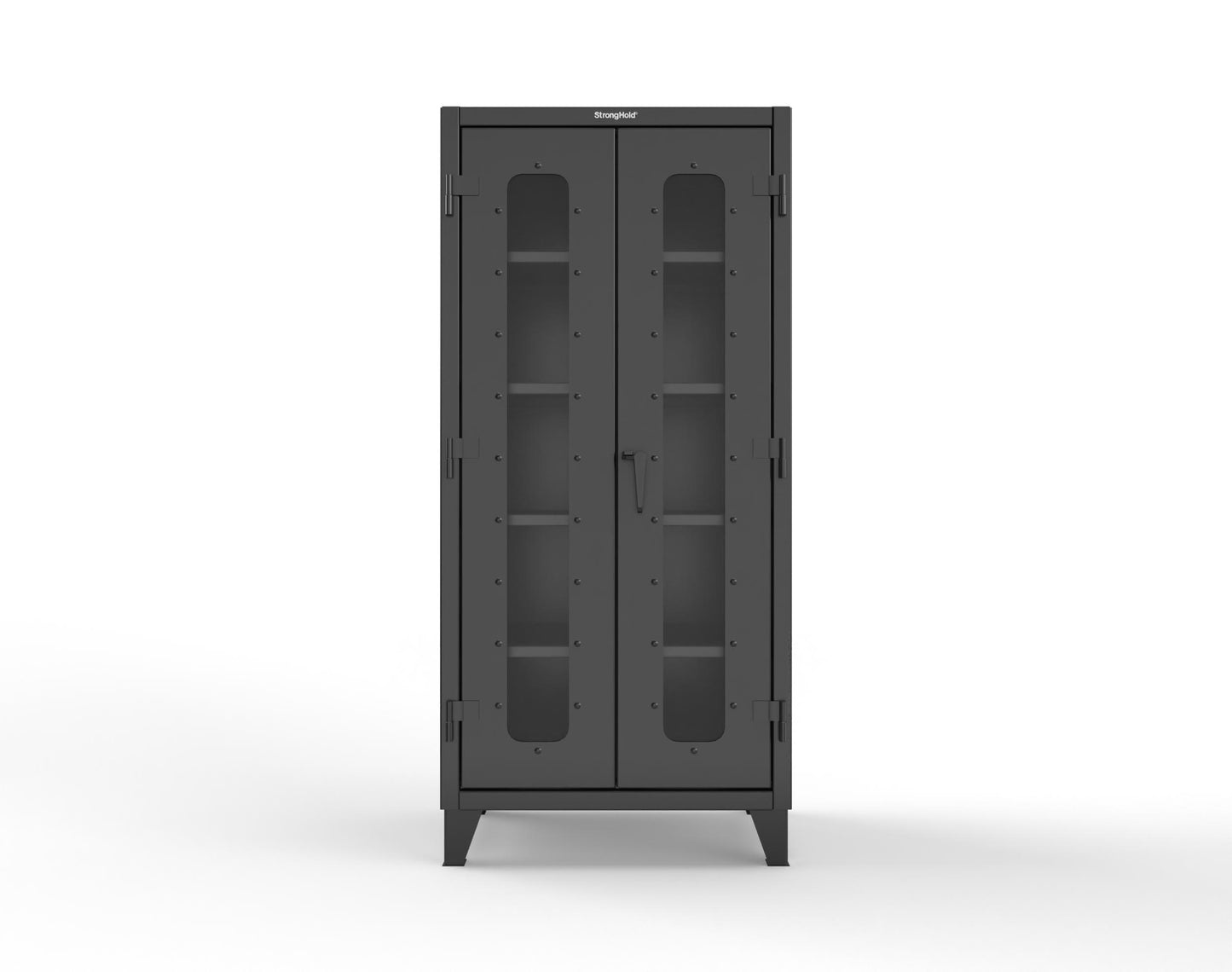 Extreme Duty 12 GA Scratch Resistant Clearview Cabinet with 4 Shelves - 36 In. W x 24 In. D x 78 In. H - 36-LD-244-SR-9005
