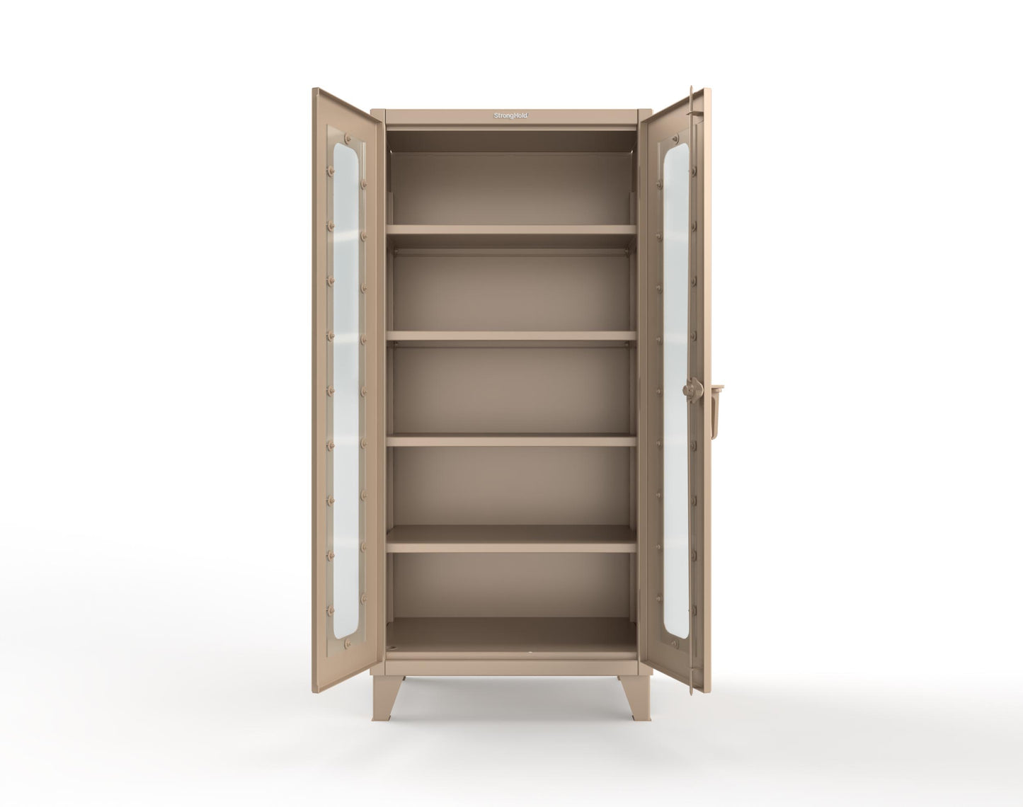Extreme Duty 12 GA Scratch Resistant Clearview Cabinet with 4 Shelves - 36 In. W x 24 In. D x 78 In. H - 36-LD-244-SR-1019