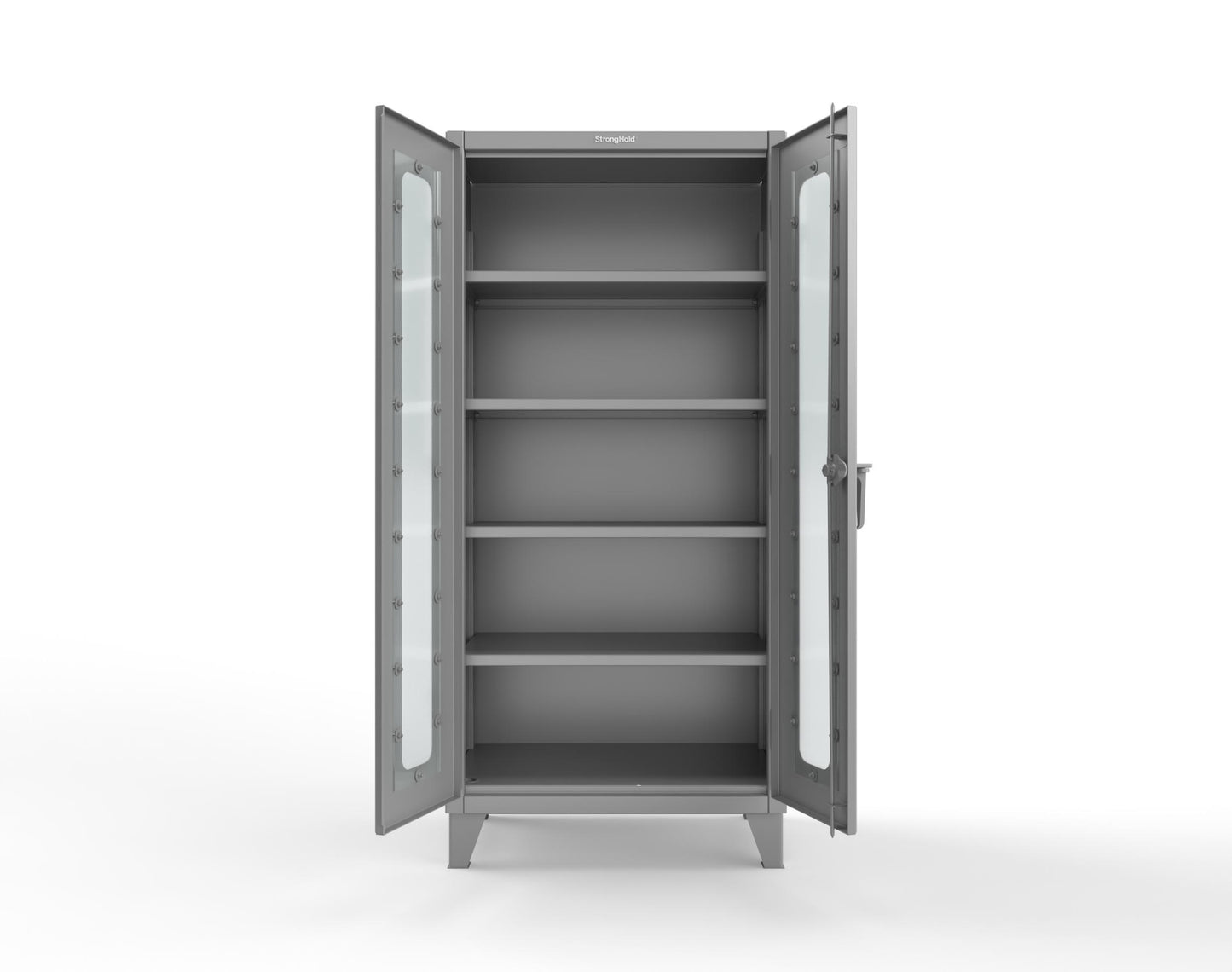 Extreme Duty 12 GA Scratch Resistant Clearview Cabinet with 4 Shelves - 36 In. W x 24 In. D x 78 In. H - 36-LD-244-SR-7037