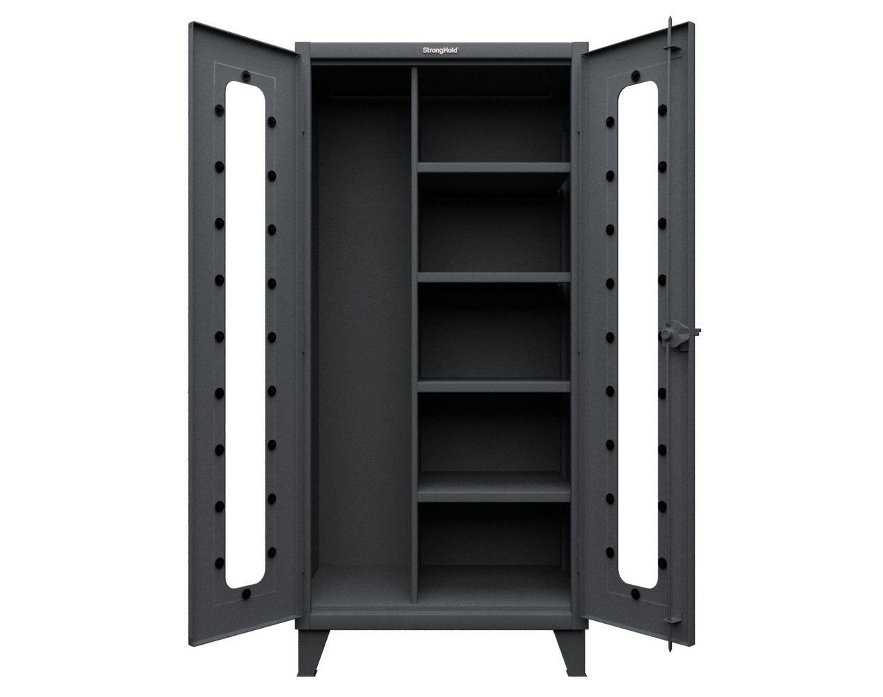 Extreme Duty 12 GA Clear View Janitorial Cabinet with 4 Shelves - 36 In. W x 24 In. D x 78 In. H