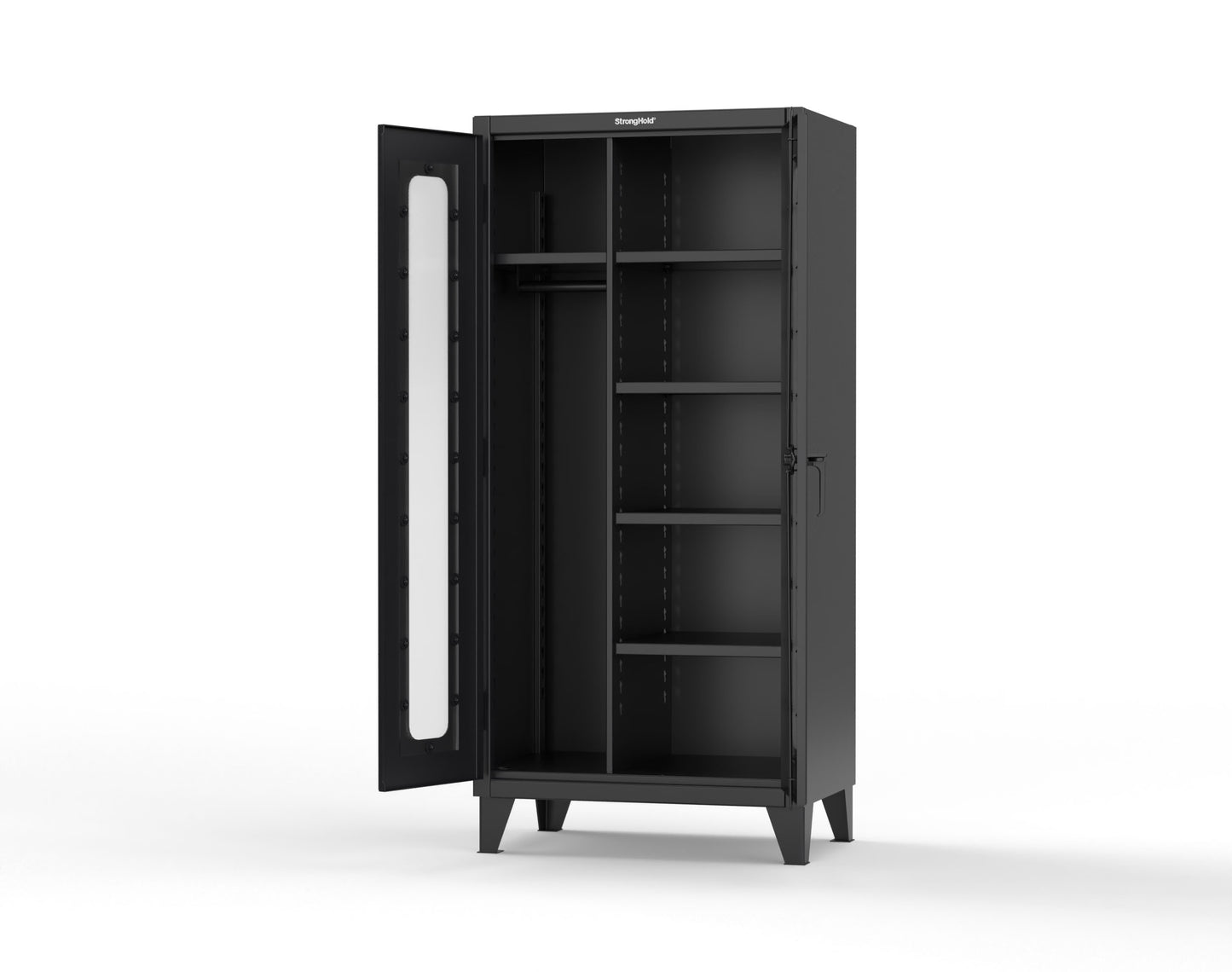 Extreme Duty 12 GA Clear View Uniform Cabinet with 5 Shelves - 36 In. W x 24 In. D x 78 In. H - 36-LD-W-245-9005