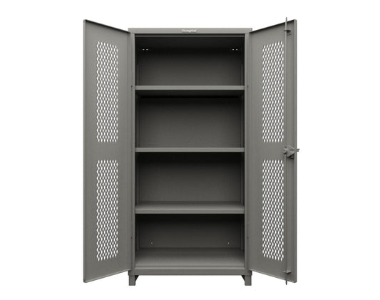 Extra Heavy Duty 14 GA Cabinet with Ventilated (Diamond) Doors - 36 In. W x 24 In. D x 75 In. H