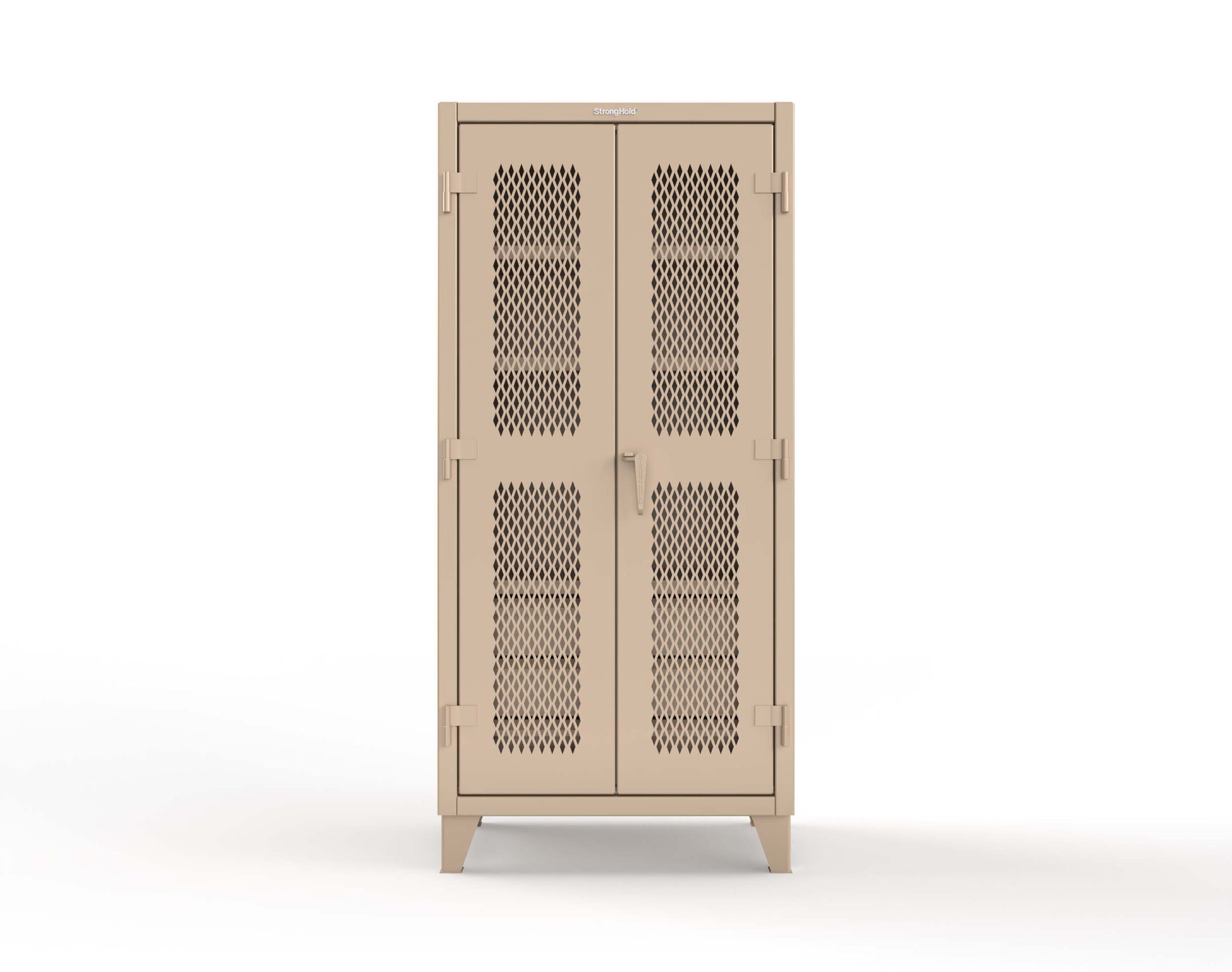 Extreme Duty 12 GA Ventilated (Diamond) Cabinet with 6 Half-Width Drawers, 4 Shelves - 36 In. W x 24 In. D x 78 In. H - 36-V-244-6.5DB-1019