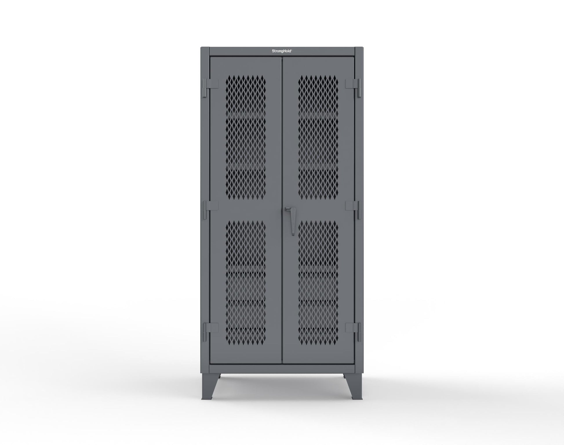 Extreme Duty 12 GA Ventilated (Diamond) Cabinet with 6 Half-Width Drawers, 4 Shelves - 36 In. W x 24 In. D x 78 In. H - 36-V-244-6.5DB-7024