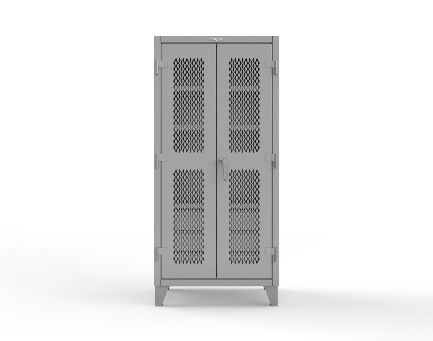 Extreme Duty 12 GA Ventilated (Diamond) Cabinet with 6 Half-Width Drawers, 4 Shelves - 36 In. W x 24 In. D x 78 In. H - 36-V-244-6.5DB-7037