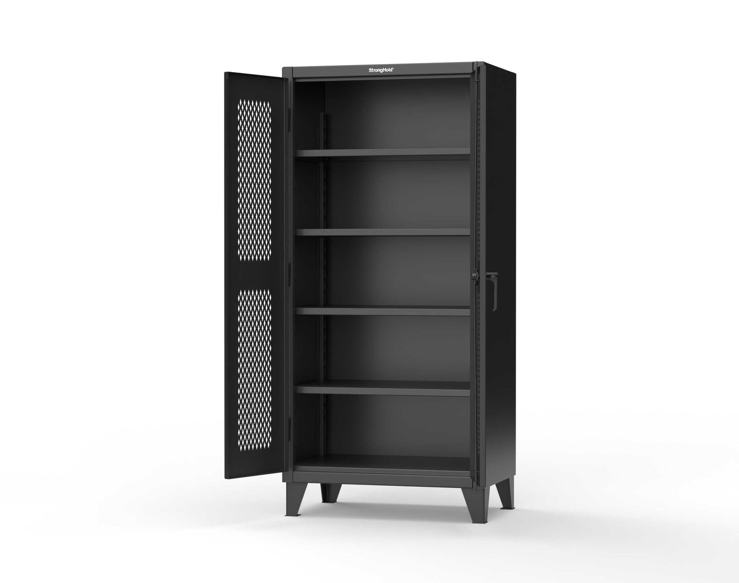 Extreme Duty 12 GA Cabinet with Ventilated (Diamond) Doors - 36 In. W x 24 In. D x 78 In. H - 36-V-244-9005