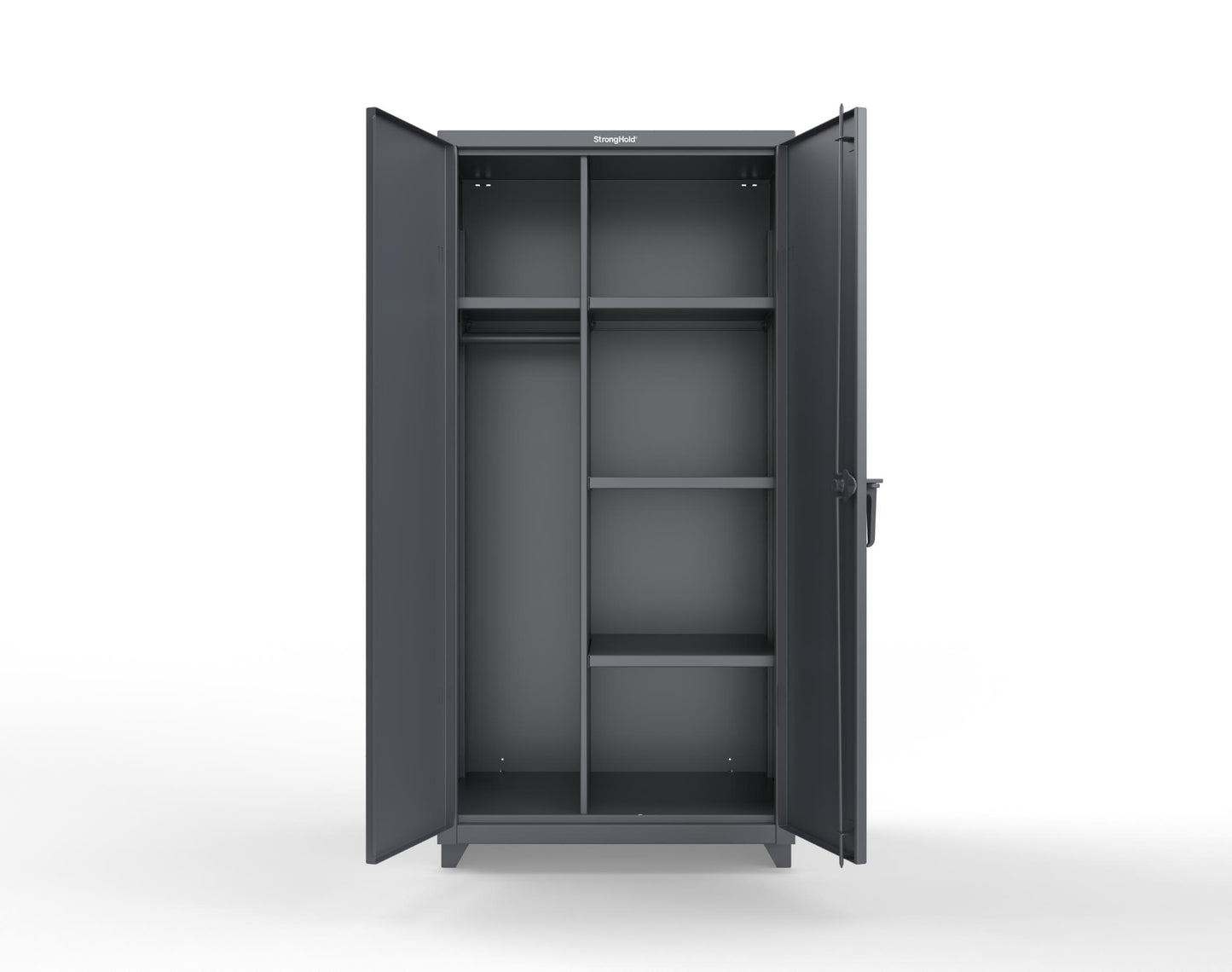Extra Heavy Duty 14 GA Uniform Cabinet with 4 Shelves - 36 In. W x 24 In. D x 75 In. H - 36-W-244-L-7024