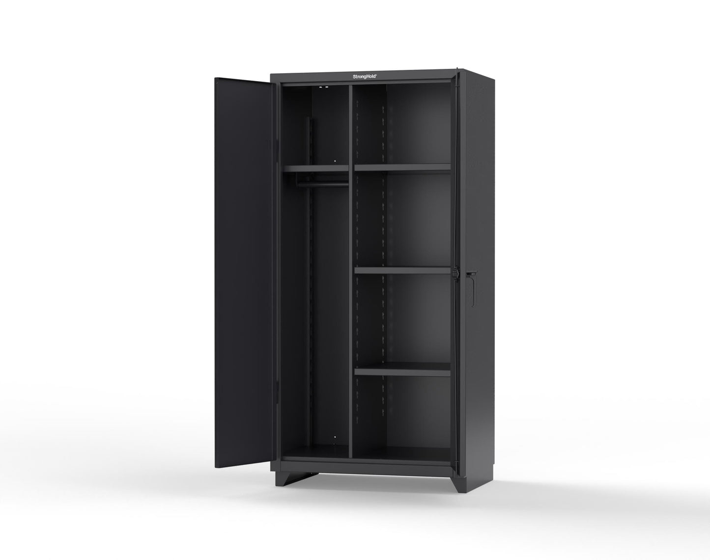 Extra Heavy Duty 14 GA Uniform Cabinet with 4 Shelves - 36 In. W x 24 In. D x 75 In. H - 36-W-244-L-9005
