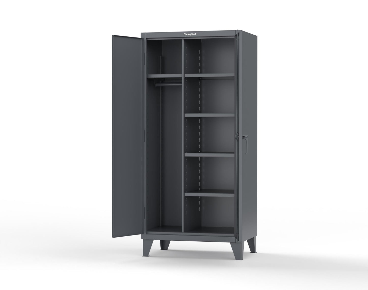 Extreme Duty 12 GA Uniform Cabinet with 5 Shelves - 36 In. W x 24 In. D x 78 In. H - 36-W-245-7024