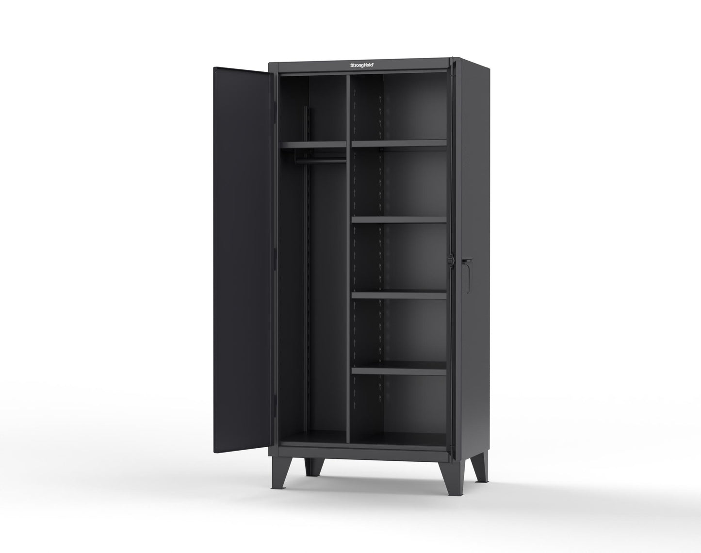 Extreme Duty 12 GA Uniform Cabinet with 5 Shelves - 36 In. W x 24 In. D x 78 In. H - 36-W-245-9005