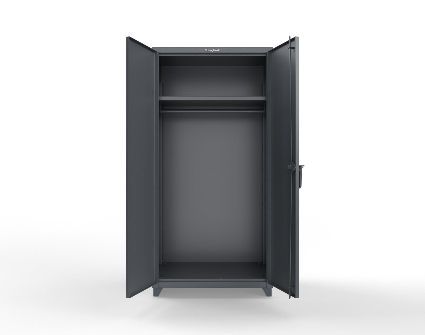 Extra Heavy Duty 14 GA Uniform Cabinet with Hanger Rod, 1 Shelf - 36 In. W x 24 In. D x 75 In. H - 36-WR-241-L-7024