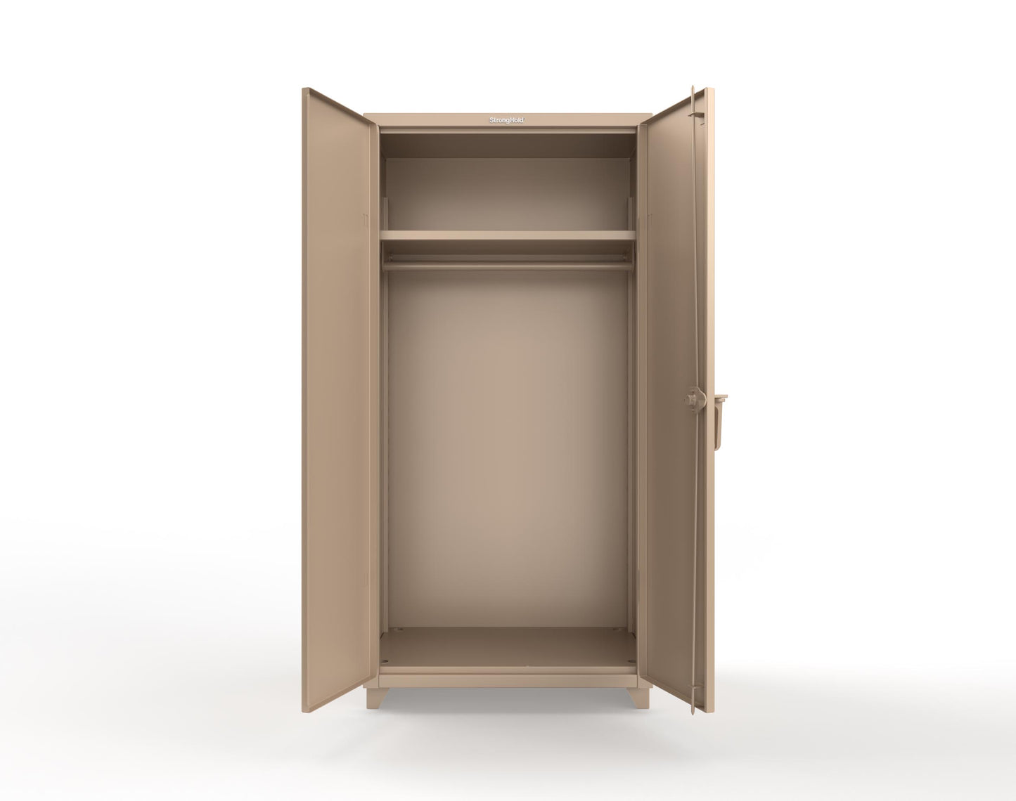 Extra Heavy Duty 14 GA Uniform Cabinet with Hanger Rod, 1 Shelf - 36 In. W x 24 In. D x 75 In. H - 36-WR-241-L-1019