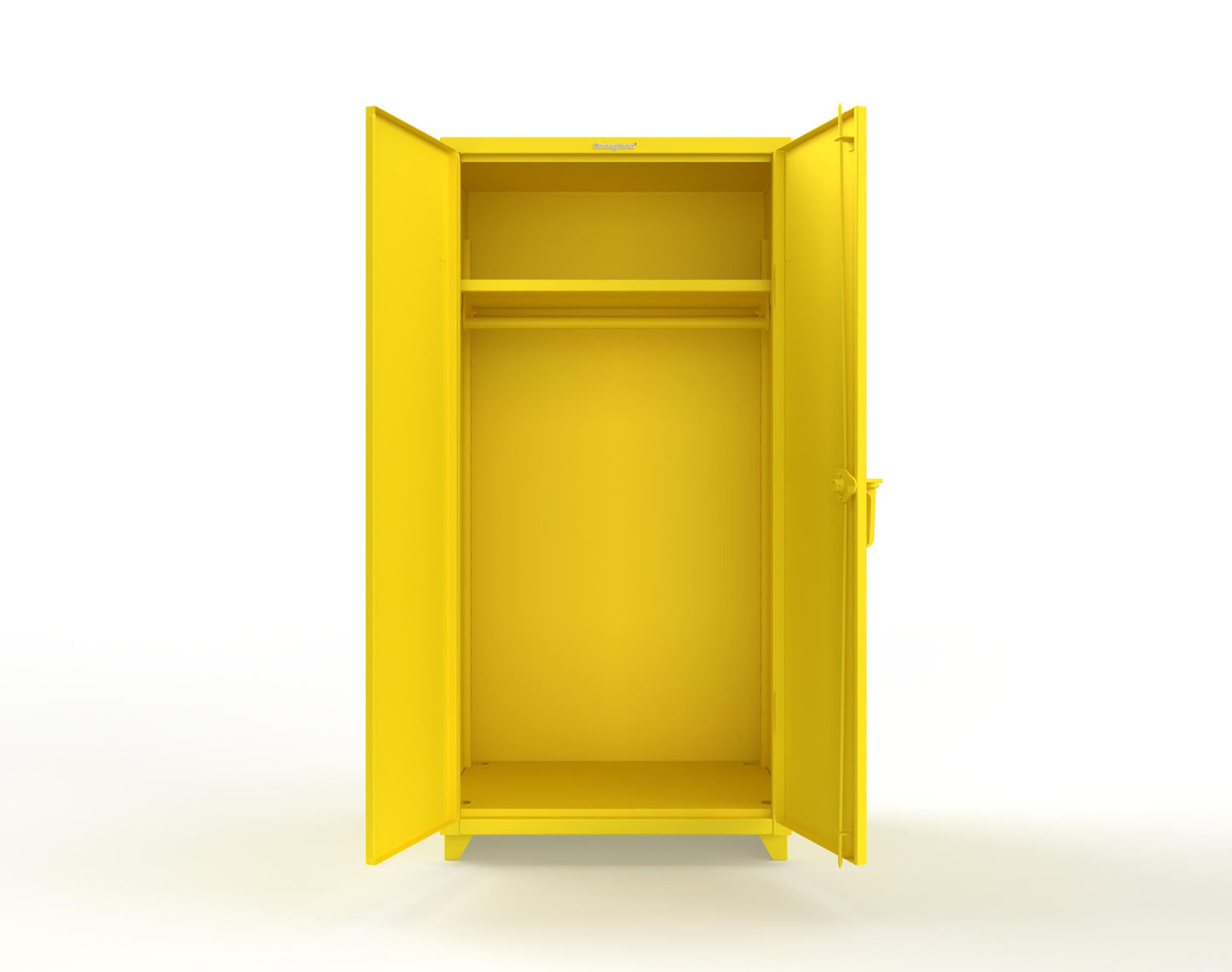 Extra Heavy Duty 14 GA Uniform Cabinet with Hanger Rod, 1 Shelf - 36 In. W x 24 In. D x 75 In. H - 36-WR-241-L-1021