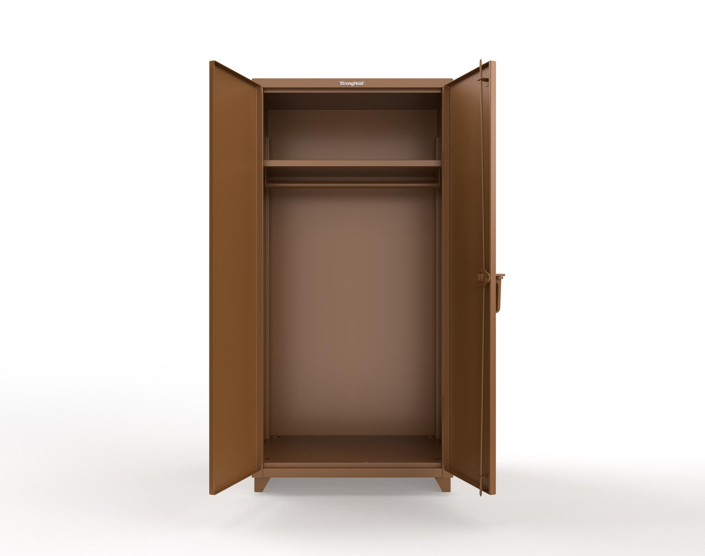 Extra Heavy Duty 14 GA Uniform Cabinet with Hanger Rod, 1 Shelf - 36 In. W x 24 In. D x 75 In. H - 36-WR-241-L-8008