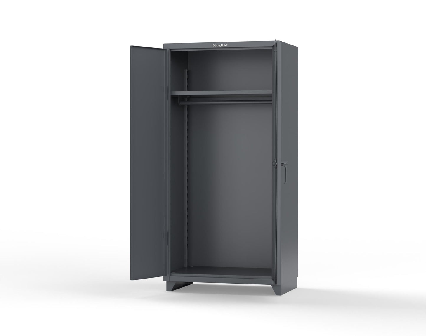 Extra Heavy Duty 14 GA Uniform Cabinet with Hanger Rod, 1 Shelf - 36 In. W x 24 In. D x 75 In. H - 36-WR-241-L-7024