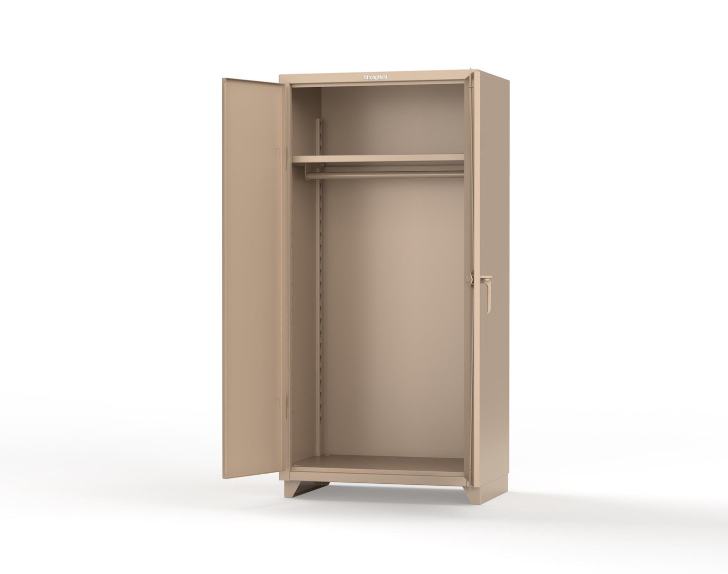 Extra Heavy Duty 14 GA Uniform Cabinet with Hanger Rod, 1 Shelf - 36 In. W x 24 In. D x 75 In. H - 36-WR-241-L-1019