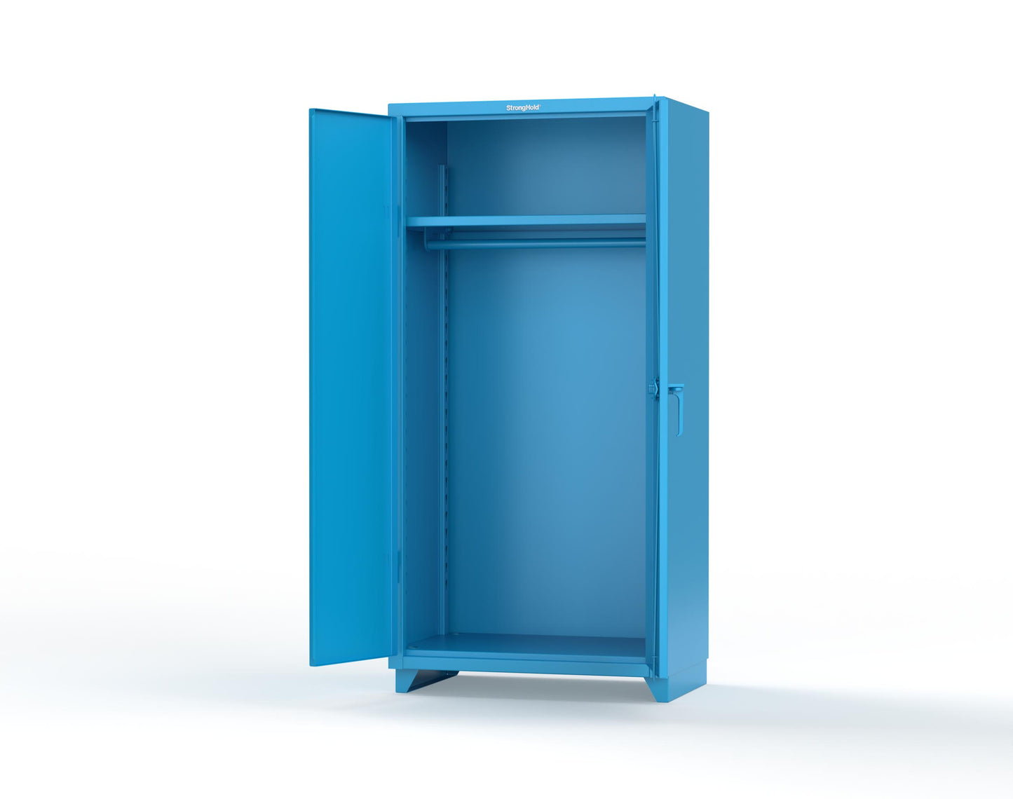 Extra Heavy Duty 14 GA Uniform Cabinet with Hanger Rod, 1 Shelf - 36 In. W x 24 In. D x 75 In. H - 36-WR-241-L-5012