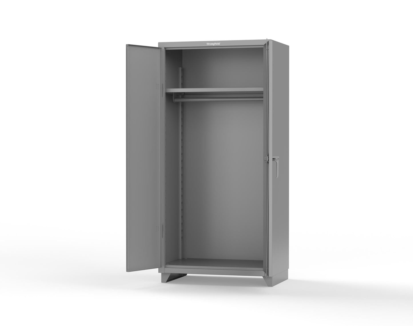Extra Heavy Duty 14 GA Uniform Cabinet with Hanger Rod, 1 Shelf - 36 In. W x 24 In. D x 75 In. H - 36-WR-241-L-7037