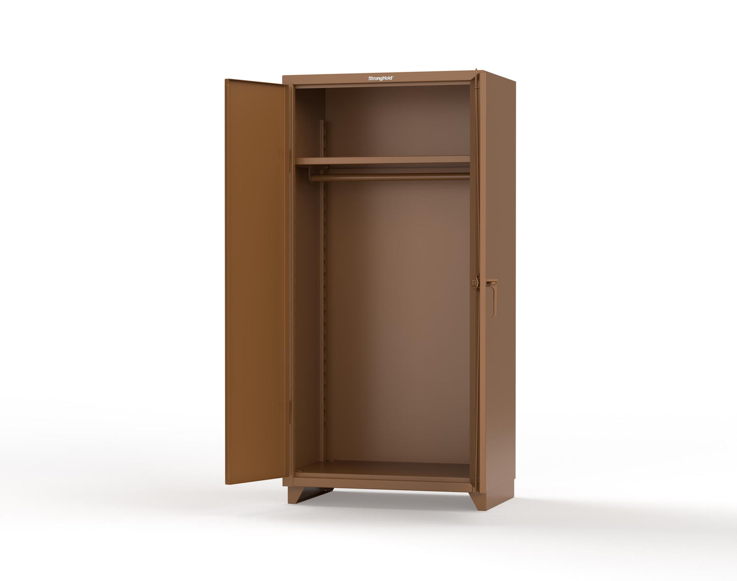 Extra Heavy Duty 14 GA Uniform Cabinet with Hanger Rod, 1 Shelf - 36 In. W x 24 In. D x 75 In. H - 36-WR-241-L-8008