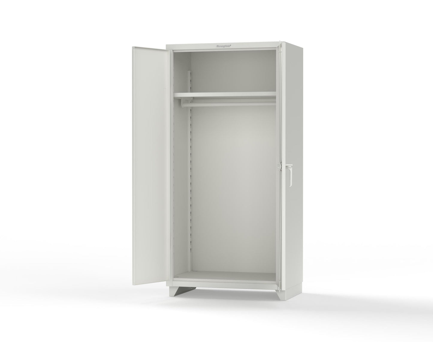 Extra Heavy Duty 14 GA Uniform Cabinet with Hanger Rod, 1 Shelf - 36 In. W x 24 In. D x 75 In. H - 36-WR-241-L-9003