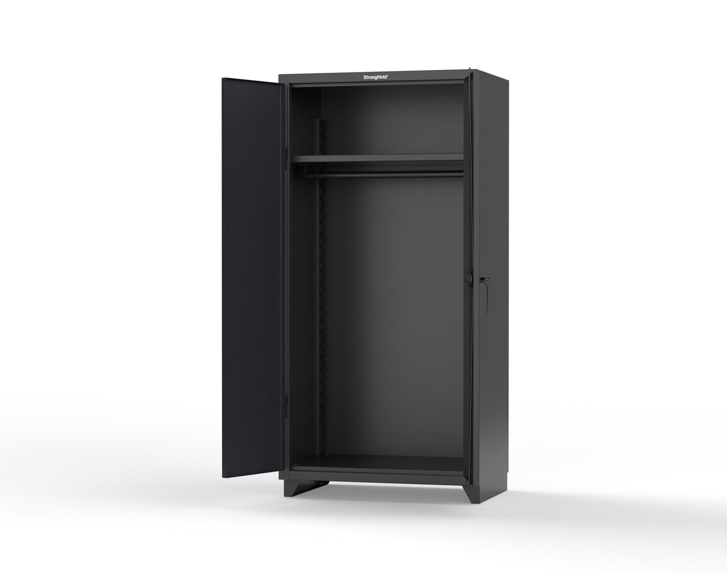 Extra Heavy Duty 14 GA Uniform Cabinet with Hanger Rod, 1 Shelf - 36 In. W x 24 In. D x 75 In. H - 36-WR-241-L-9005