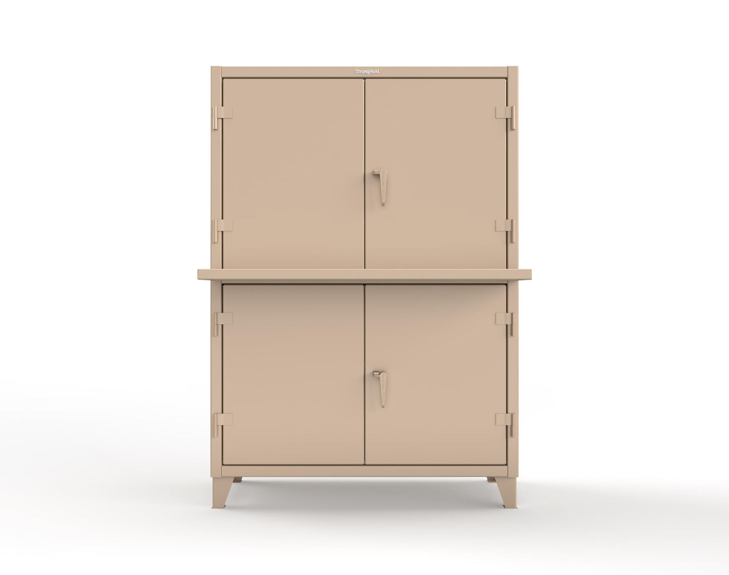 Extreme Duty 12 GA Multi-Compartment Computer Cabinet with 4 Shelves - 54 In. W x 24 In. D x 78 In. H - 4.56-CC-244-1019