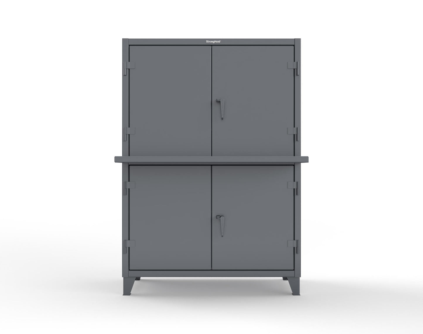 Extreme Duty 12 GA Multi-Compartment Computer Cabinet with 4 Shelves - 54 In. W x 24 In. D x 78 In. H - 4.56-CC-244-7024