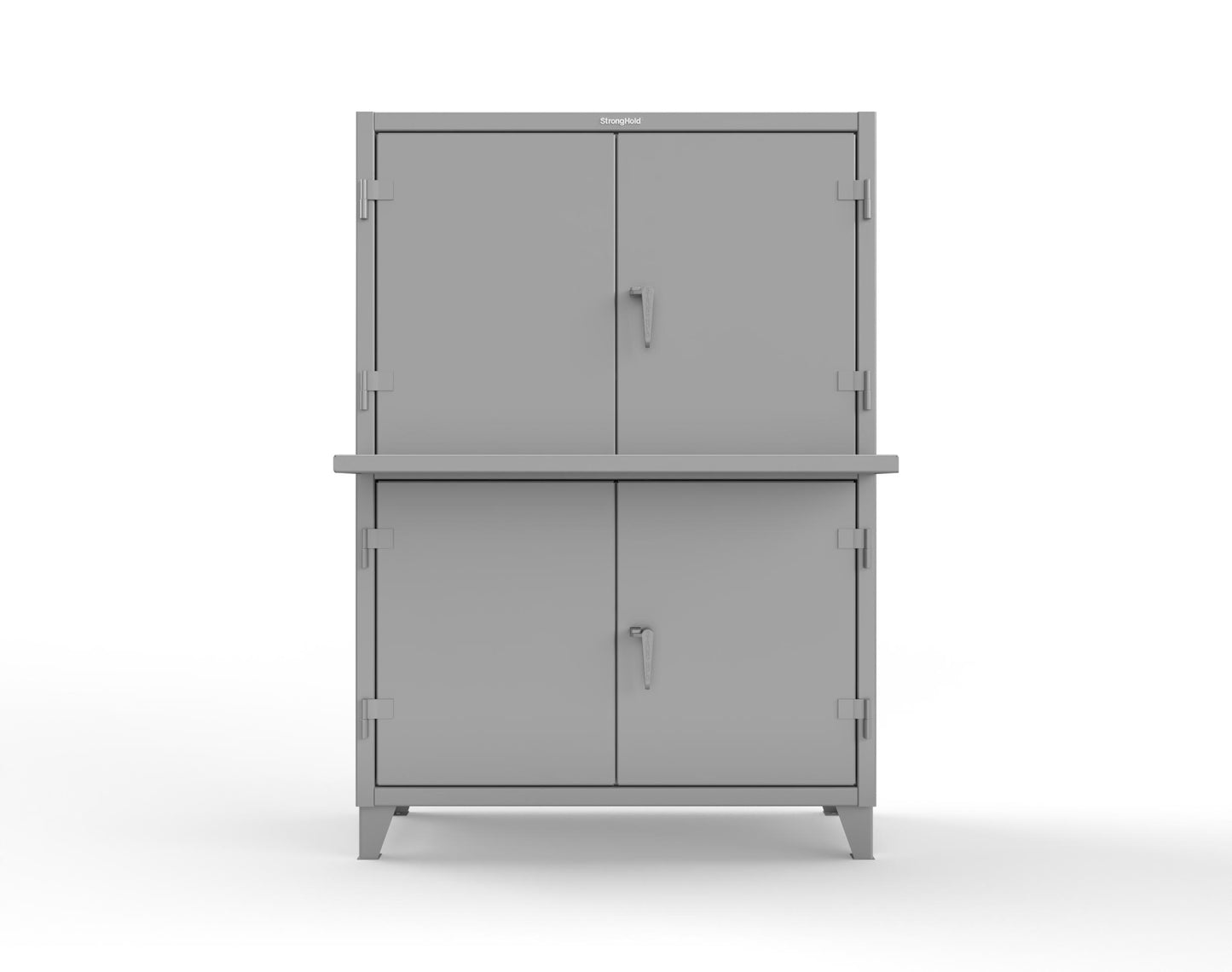 Extreme Duty 12 GA Multi-Compartment Computer Cabinet with 4 Shelves - 54 In. W x 24 In. D x 78 In. H - 4.56-CC-244-7037