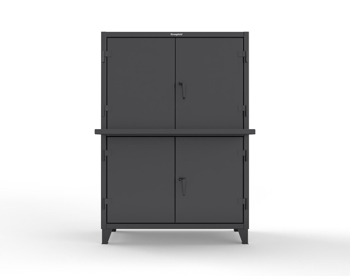 Extreme Duty 12 GA Multi-Compartment Computer Cabinet with 4 Shelves - 54 In. W x 24 In. D x 78 In. H - 4.56-CC-244-9005