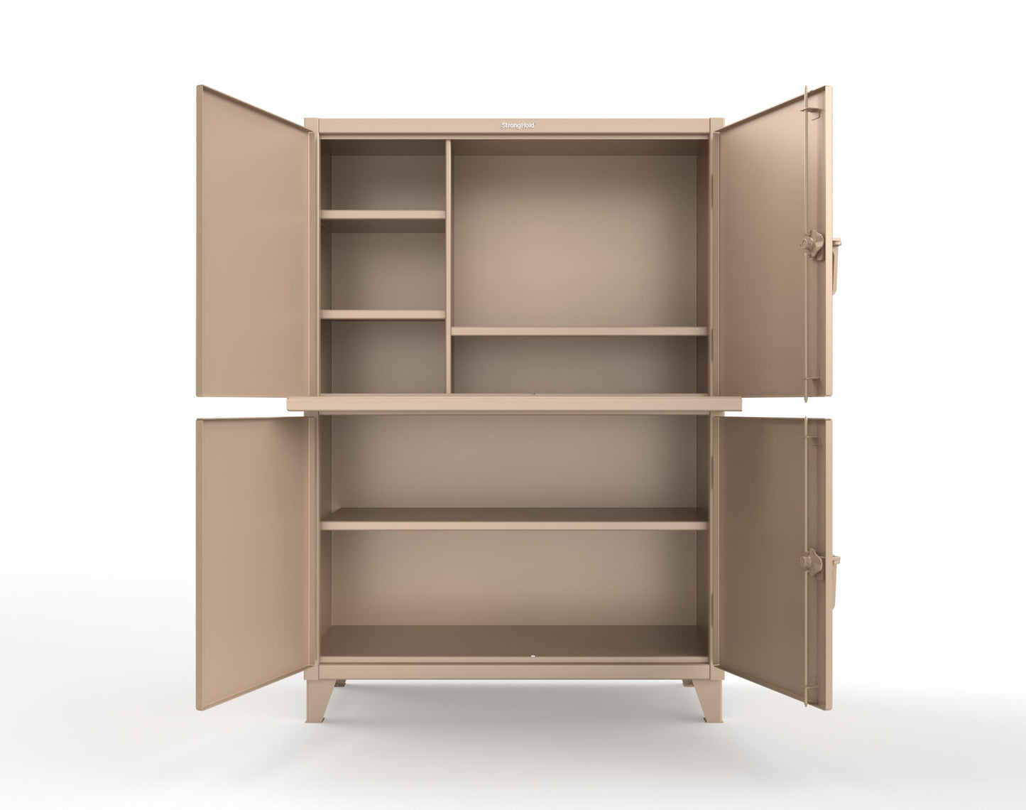 Extreme Duty 12 GA Multi-Compartment Computer Cabinet with 4 Shelves - 54 In. W x 24 In. D x 78 In. H - 4.56-CC-244-1019
