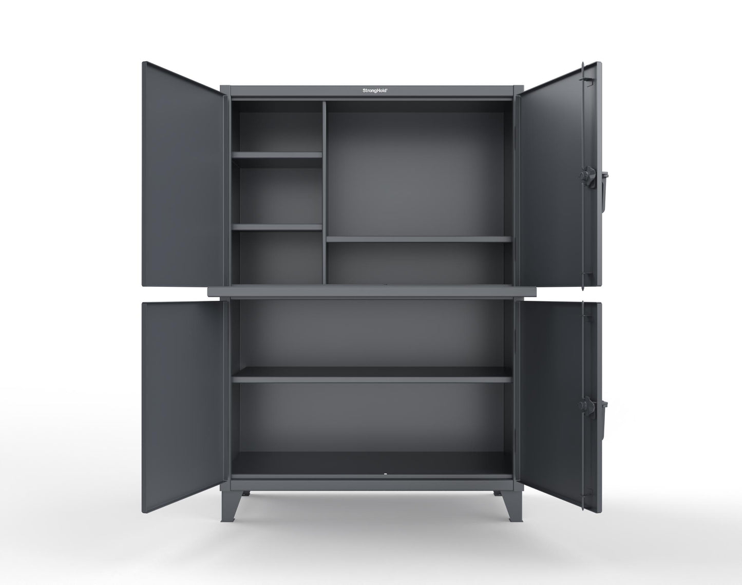 Extreme Duty 12 GA Multi-Compartment Computer Cabinet with 4 Shelves - 54 In. W x 24 In. D x 78 In. H - 4.56-CC-244-7024
