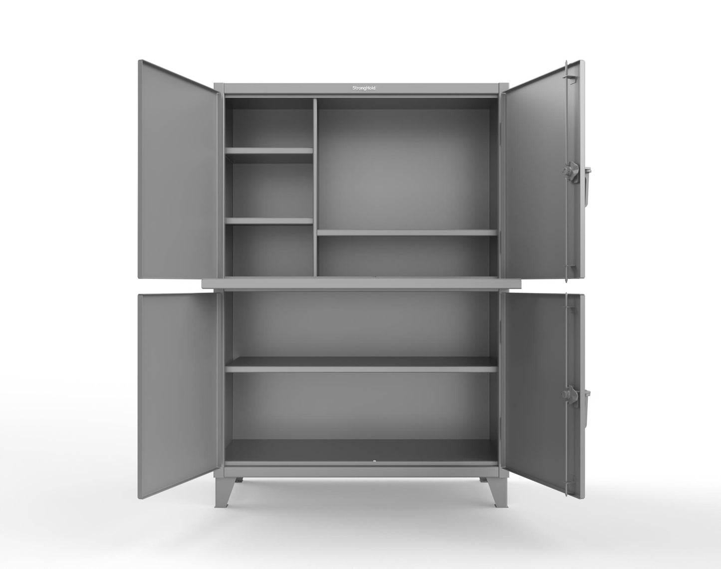 Extreme Duty 12 GA Multi-Compartment Computer Cabinet with 4 Shelves - 54 In. W x 24 In. D x 78 In. H - 4.56-CC-244-7037