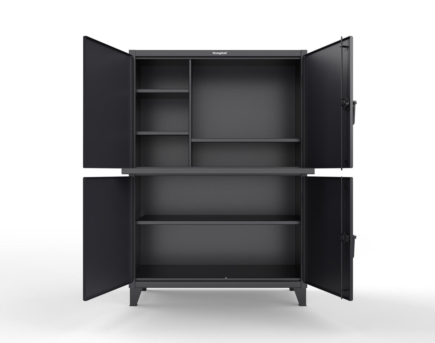 Extreme Duty 12 GA Multi-Compartment Computer Cabinet with 4 Shelves - 54 In. W x 24 In. D x 78 In. H - 4.56-CC-244-9005