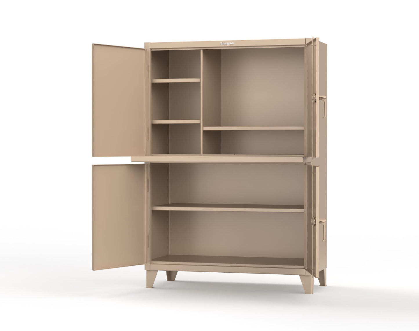 Extreme Duty 12 GA Multi-Compartment Computer Cabinet with 4 Shelves - 54 In. W x 24 In. D x 78 In. H - 4.56-CC-244-1019