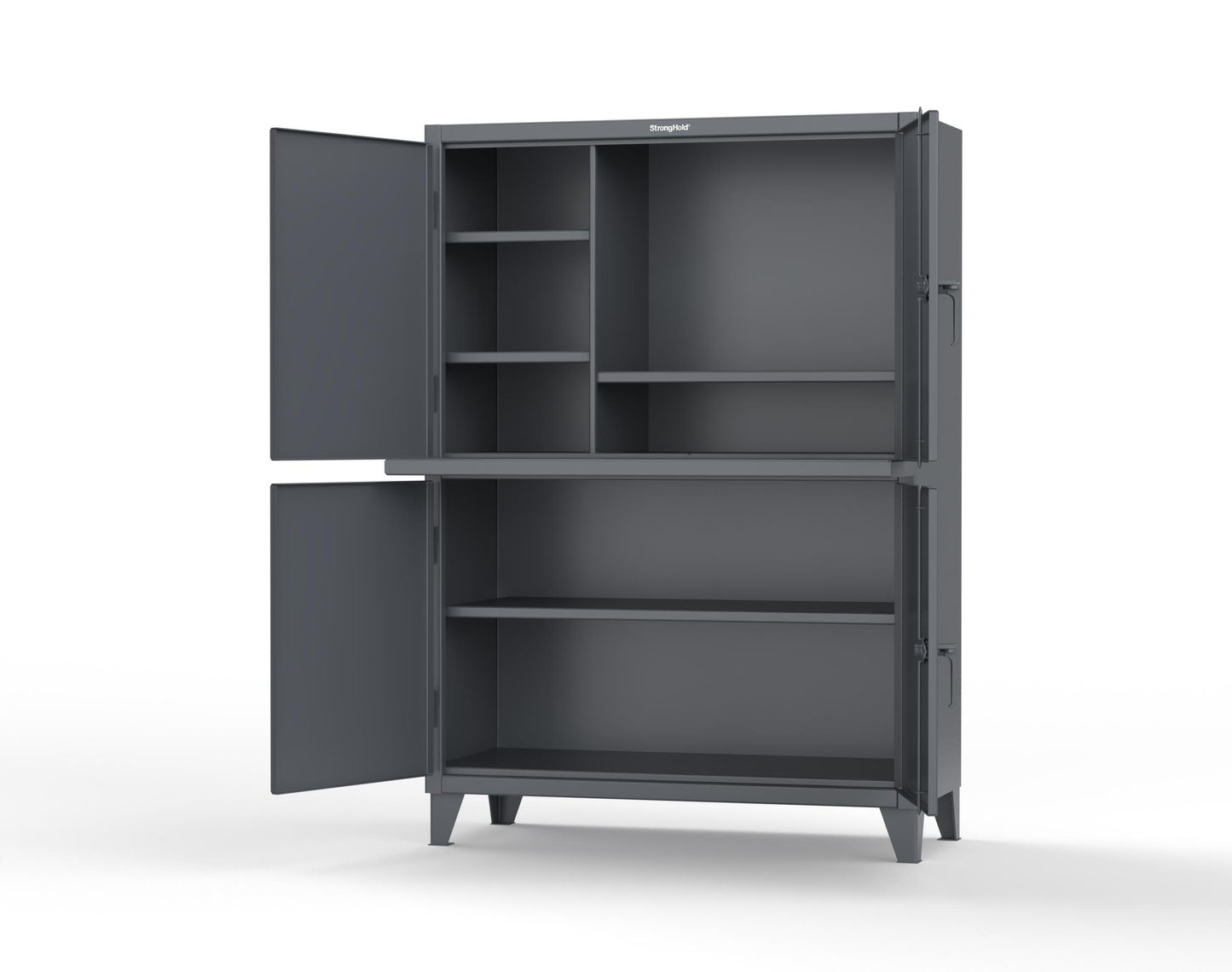Extreme Duty 12 GA Multi-Compartment Computer Cabinet with 4 Shelves - 54 In. W x 24 In. D x 78 In. H - 4.56-CC-244-7024