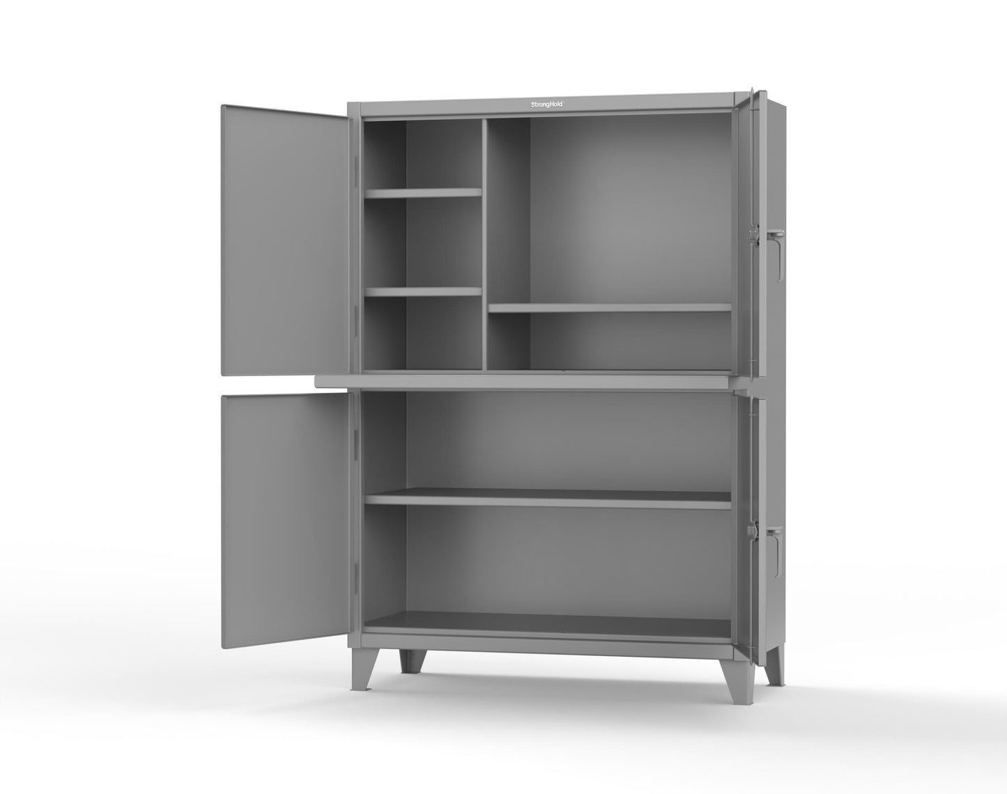 Extreme Duty 12 GA Multi-Compartment Computer Cabinet with 4 Shelves - 54 In. W x 24 In. D x 78 In. H - 4.56-CC-244-7037