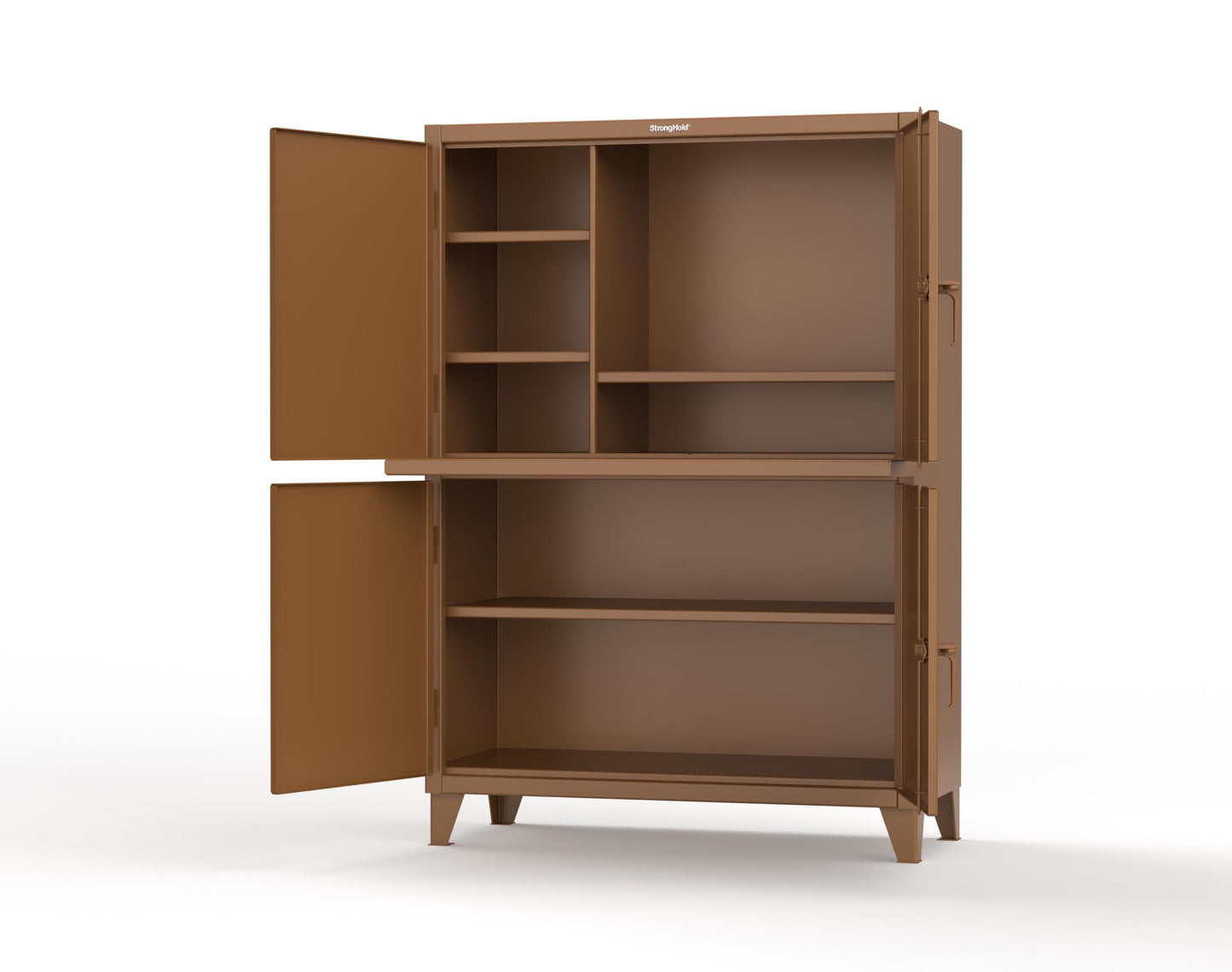 Extreme Duty 12 GA Multi-Compartment Computer Cabinet with 4 Shelves - 54 In. W x 24 In. D x 78 In. H - 4.56-CC-244-8008