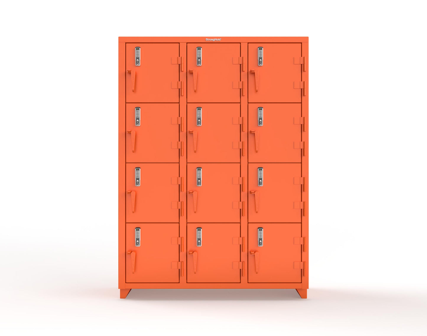 Extra Heavy Duty 14 GA 4-Tier Locker with Keyless Entry Lock, 12 Compartments – 54 in. W x 18 in. D x 75 in. H - 4.66-12D-18-4T-EK-L-2009