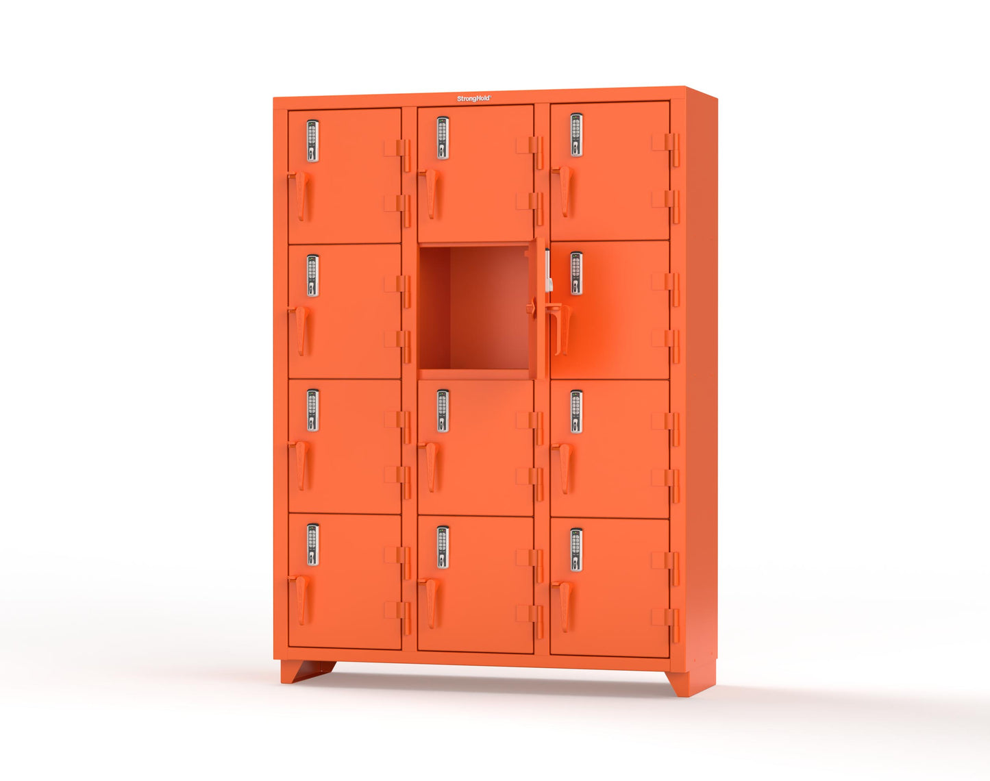 Extra Heavy Duty 14 GA 4-Tier Locker with Keyless Entry Lock, 12 Compartments – 54 in. W x 18 in. D x 75 in. H - 4.66-12D-18-4T-EK-L-2009