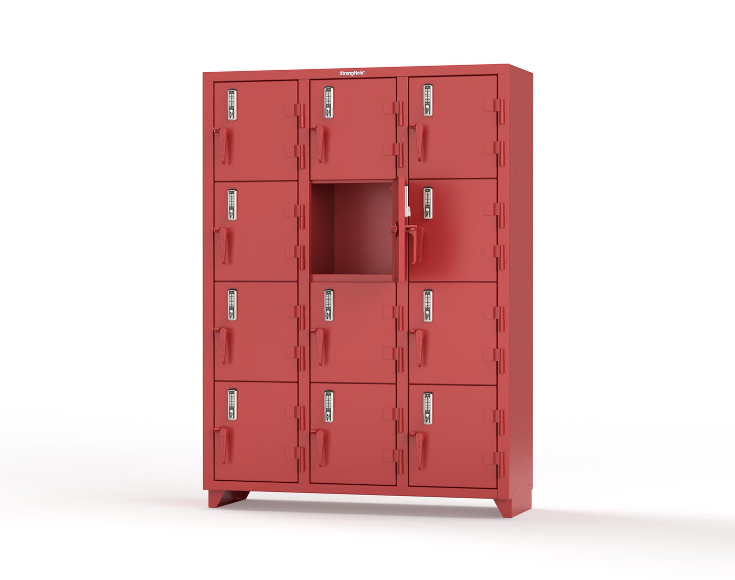 Extra Heavy Duty 14 GA 4-Tier Locker with Keyless Entry Lock, 12 Compartments – 54 in. W x 18 in. D x 75 in. H - 4.66-12D-18-4T-EK-L-3001