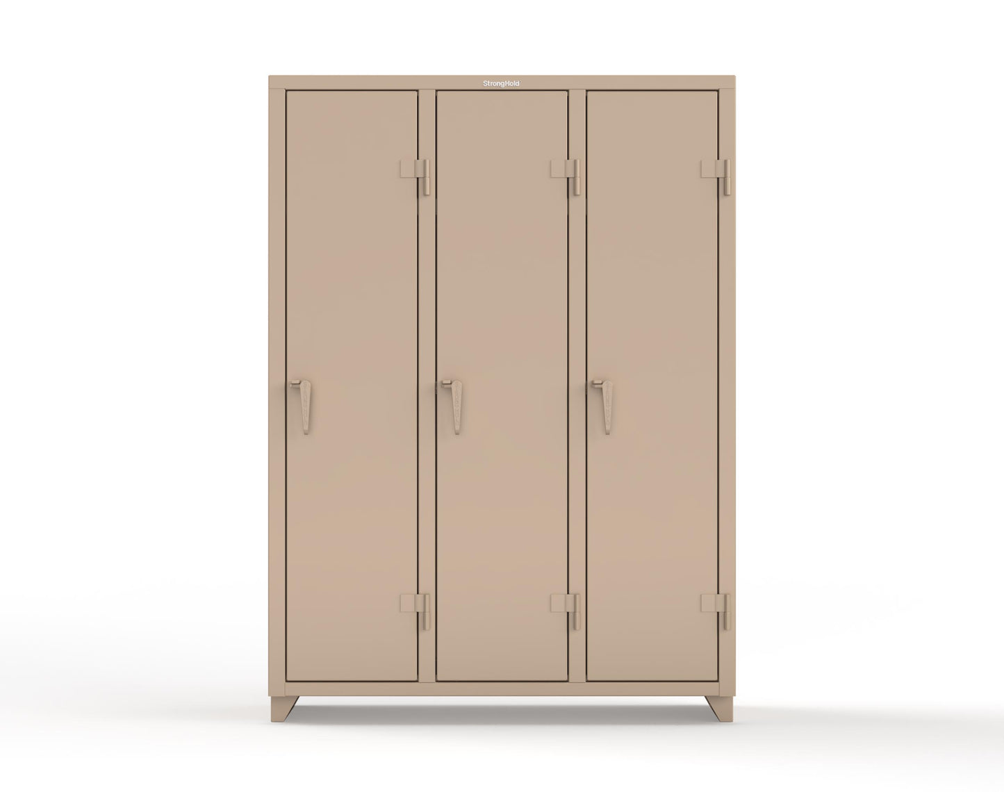 Extra Heavy Duty 14 GA Single-Tier Locker with Shelf and Hanger Rod, 3 Compartments - 54 in. W x 18 in. D x 75 in. H - 4.66-3D-18-1T-L-1019