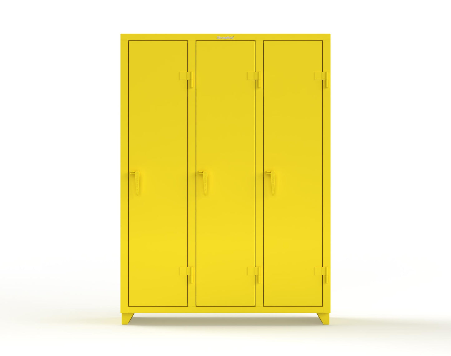 Extra Heavy Duty 14 GA Single-Tier Locker with Shelf and Hanger Rod, 3 Compartments - 54 in. W x 18 in. D x 75 in. H - 4.66-3D-18-1T-L-1021