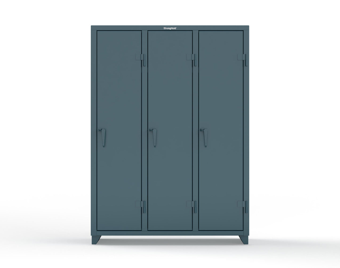 Extra Heavy Duty 14 GA Single-Tier Locker with Shelf and Hanger Rod, 3 Compartments - 54 in. W x 18 in. D x 75 in. H - 4.66-3D-18-1T-L-5001