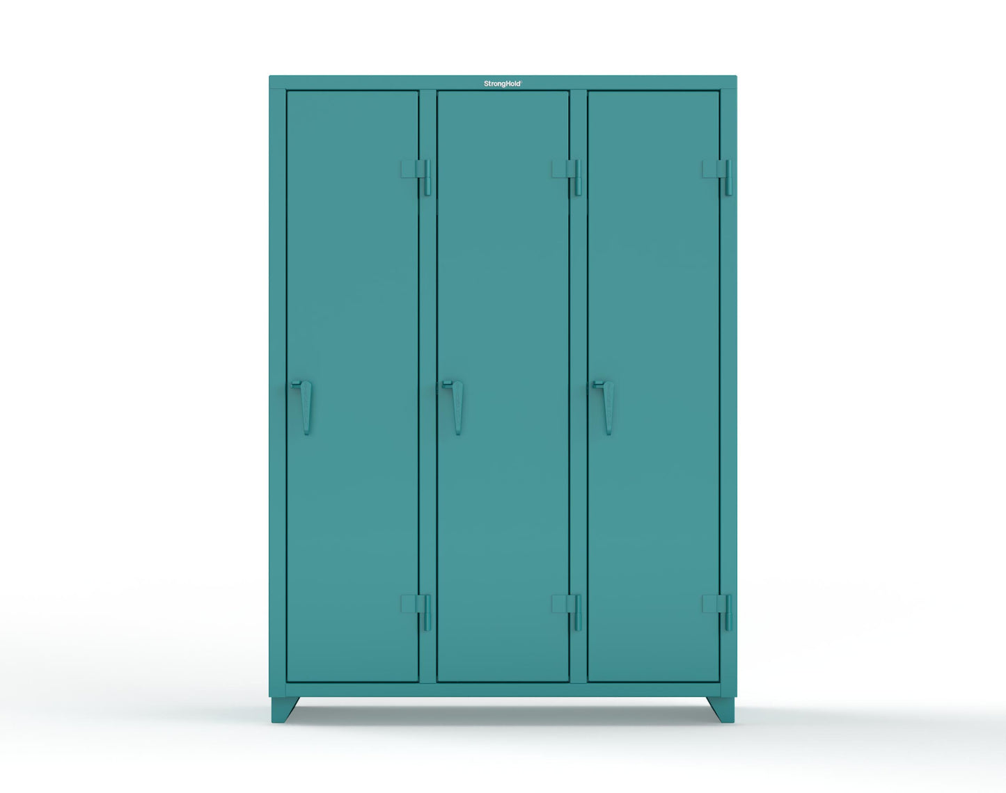 Extra Heavy Duty 14 GA Single-Tier Locker with Shelf and Hanger Rod, 3 Compartments - 54 in. W x 18 in. D x 75 in. H - 4.66-3D-18-1T-L-5021