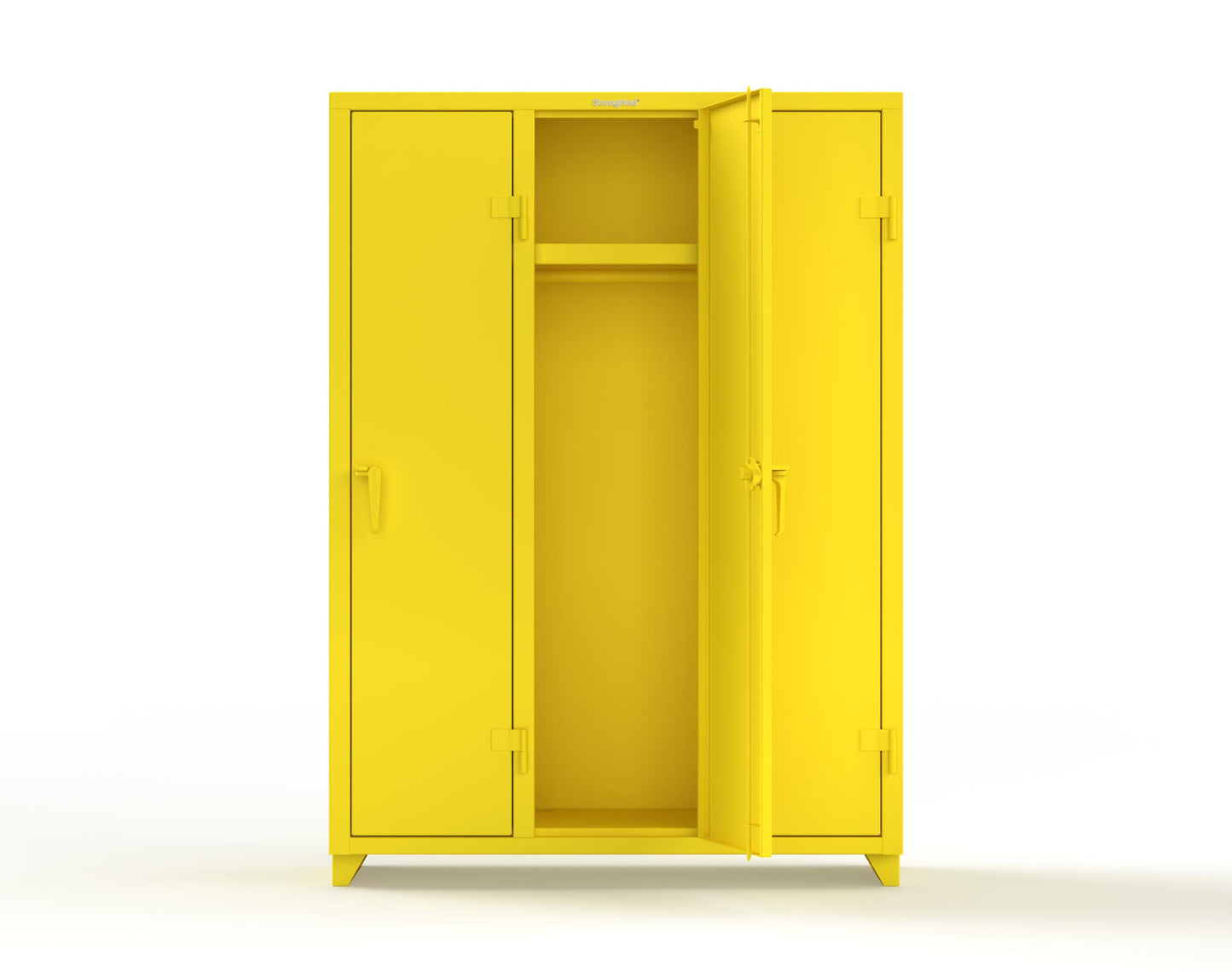 Extra Heavy Duty 14 GA Single-Tier Locker with Shelf and Hanger Rod, 3 Compartments - 54 in. W x 18 in. D x 75 in. H - 4.66-3D-18-1T-L-1021