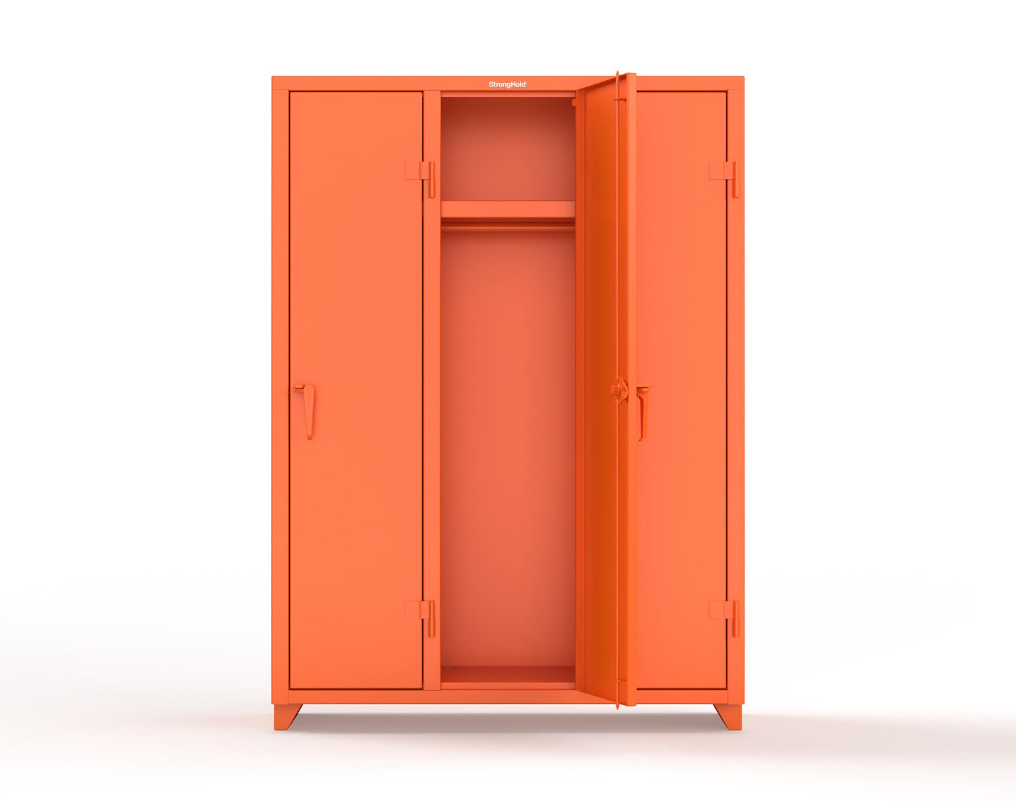 Extra Heavy Duty 14 GA Single-Tier Locker with Shelf and Hanger Rod, 3 Compartments - 54 in. W x 18 in. D x 75 in. H - 4.66-3D-18-1T-L-2009