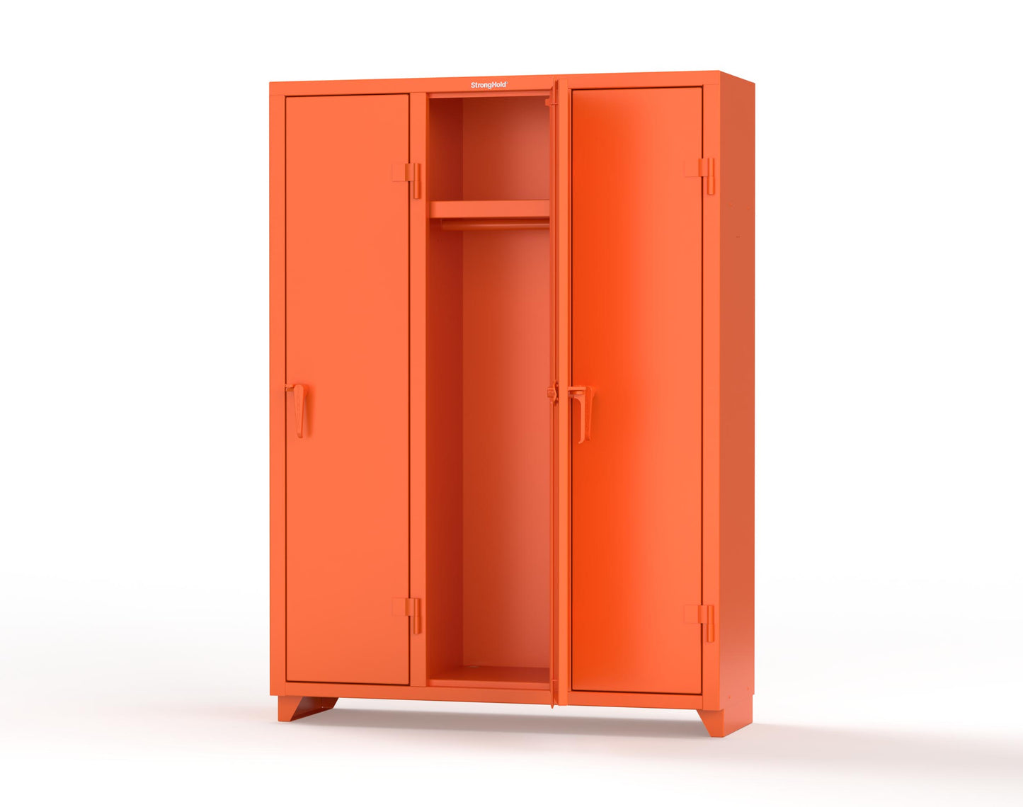 Extra Heavy Duty 14 GA Single-Tier Locker with Shelf and Hanger Rod, 3 Compartments - 54 in. W x 18 in. D x 75 in. H - 4.66-3D-18-1T-L-2009