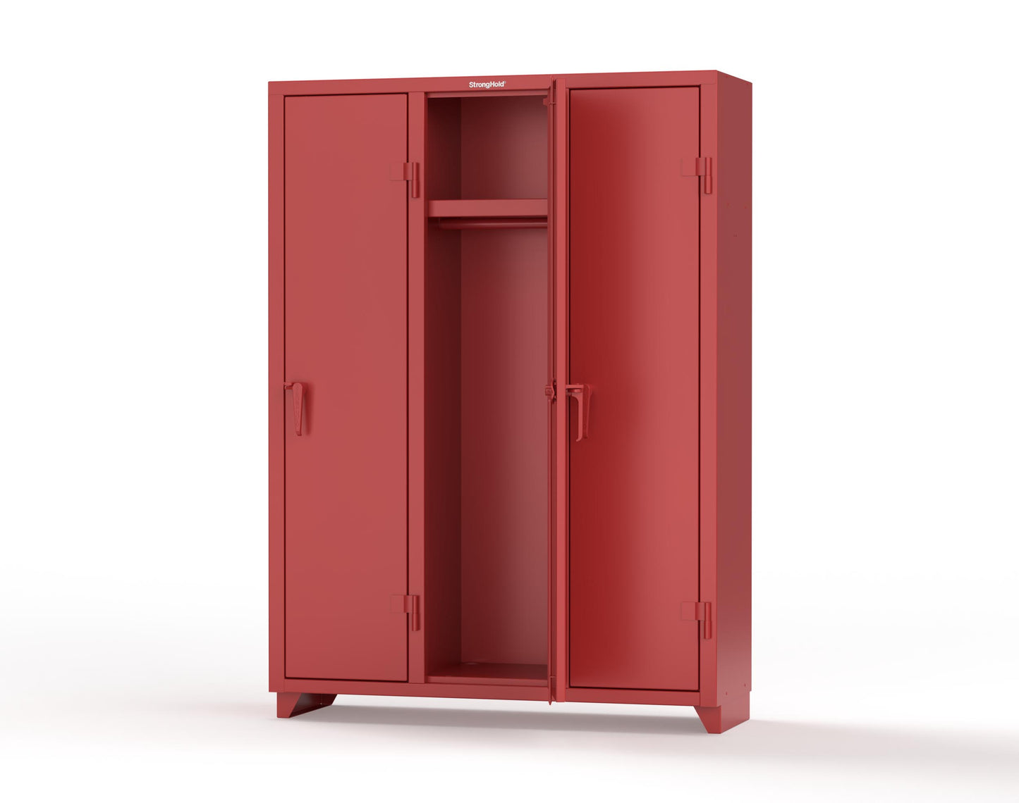 Extra Heavy Duty 14 GA Single-Tier Locker with Shelf and Hanger Rod, 3 Compartments - 54 in. W x 18 in. D x 75 in. H - 4.66-3D-18-1T-L-3001